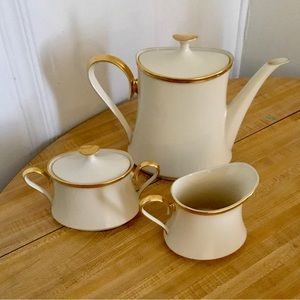 Lenox Eternal Ivory China Teapot, Creamer, and Sugar Set